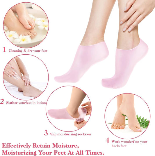 Silicone Moisturizing Heel Socks - Crack Repair & Foot Care