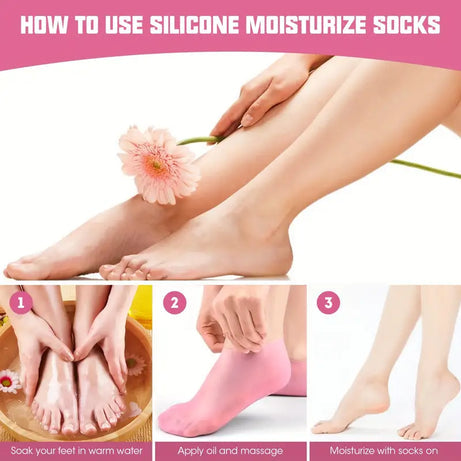 Silicone Moisturizing Heel Socks - Crack Repair & Foot Care