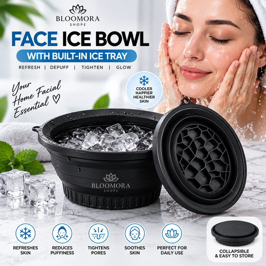 Face Ice Bowl With Built In Ice Tray Collapsible Silicone Beauty Bowl