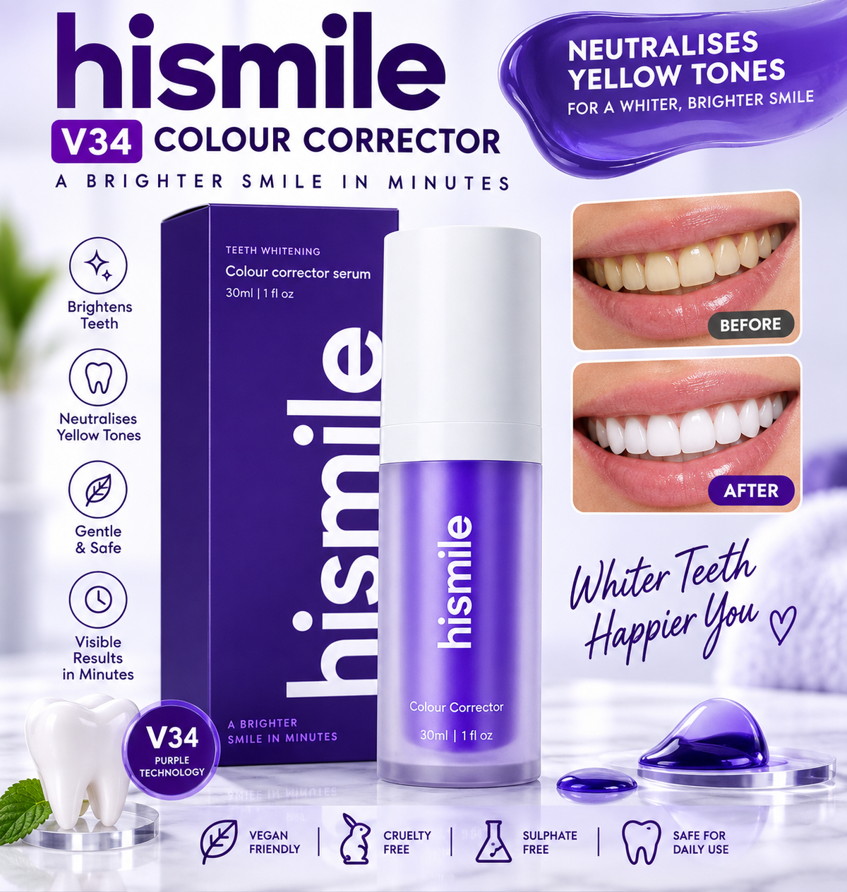 Hismile V34 Colour Corrector Serum Original