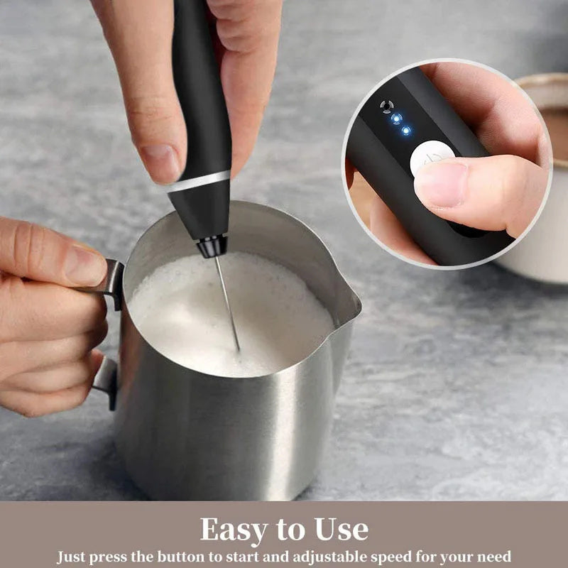Rechargeable Electric Coffee Beater & Milk Frother - USB Charging
